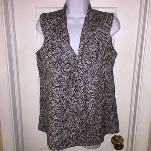 👣 Ann Taylor Loft Sleeveless Tie Neck Blouse